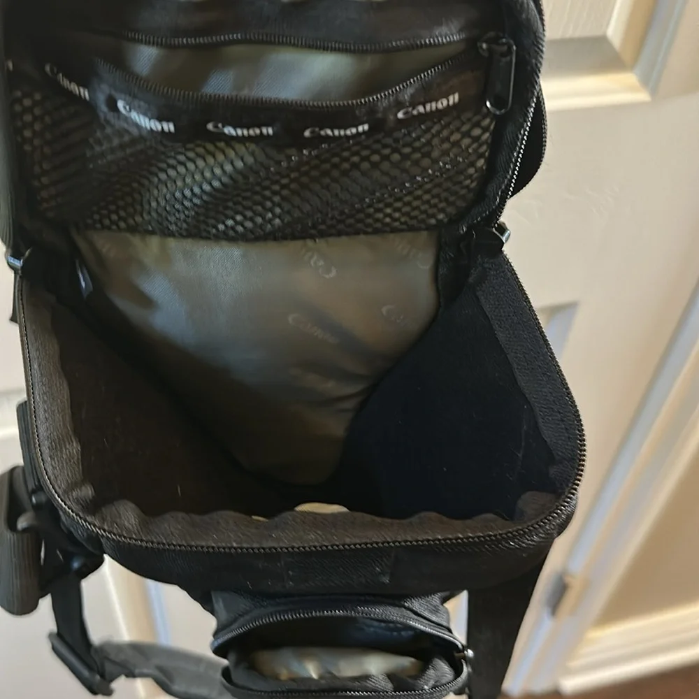 Canon Black and Brown Messenger Bag